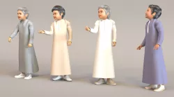 4x Arabic real cloth simulation loop animated boys 3D model