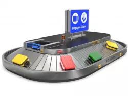 Airport Claim Transporter with Baggage 3D model