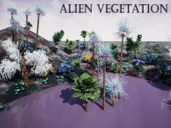 Alien Vegetation UNREAL Low-poly  3D model