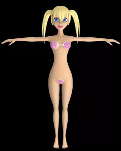 Alisa Toon Girl Low-poly  3D model