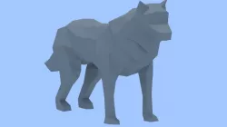 Animated Lowpoly Wolf Low-poly  3D model