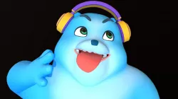 Asset - Cartoons - Character - Bear Blue - Rig - HighPoly  3D model
