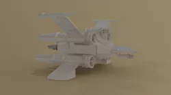 Blender 3d Space Ship Module with different 3d format of files 3D model