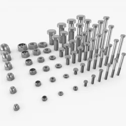 Bolts and nuts collection 3D model