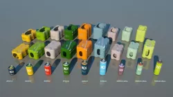 Cans in a plastic shrinkwrap 3D models Mega Pack 3D model