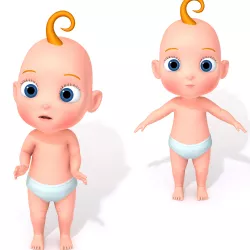 Cartoon Baby Rigged 3D model
