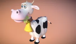 Cartoon Cow low poly Low-poly  3D model