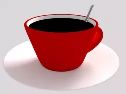 Coffee cup with tea spoon 3D model