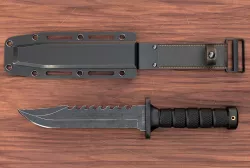 Combat Knife and Sheath Low-poly  3D model