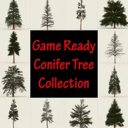 Conifer Tree Collection  Low-poly  3D model