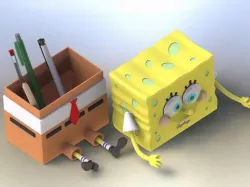 Cute SpongeBob SquarePants pen container