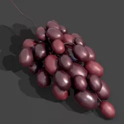 Delicious Purple Grapes  Low-poly  3D model