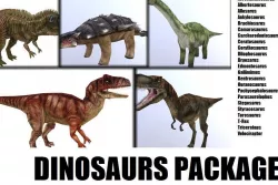 Dinosaurs Package Low-poly  3D model