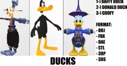 Donald Duck  Low-poly  3D model