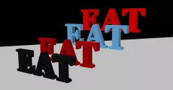  Eat Mesh Word Font Low-poly  3D model