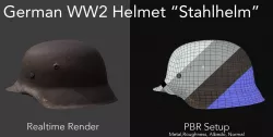 German WWII Helmet Stahlhelm Low-poly  3D model