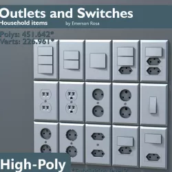 High-Poly - Outlets and Switches 3D model