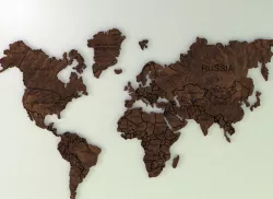 high resolution realistic wooden world map 3d model 3D model