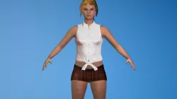 Human Girl Character Low-poly  3D model