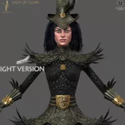 Lady Of Clubs Light Version Low-poly  3D model