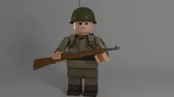 Lego WW2 Soldier 3D model