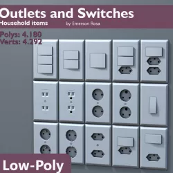 Low-Poly Outlets and Switches Low-poly  3D model