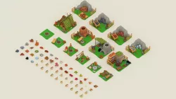 LOWPOLY - Survival Pack Low-poly  3D model