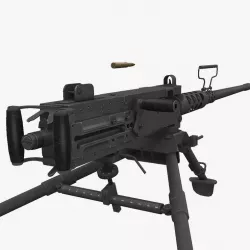 M2 Browning Low-poly  3D model