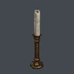 Medieval Candle Stick Low-poly  3D model