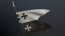 Medieval flag on the spear Low-poly  3D model
