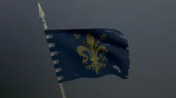 Medieval flag on the spear Low-poly  3D model