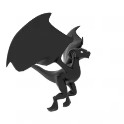 Medium Flying Dragon Low-poly  3D model
