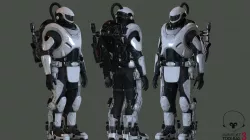 Military Exoskeleton R-20 Low-poly  3D model