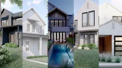 Modern American 5 Houses 3D models  Low-poly  3D model