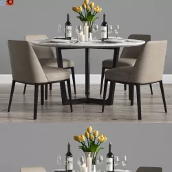 Modern Dinning Set 8 3D model