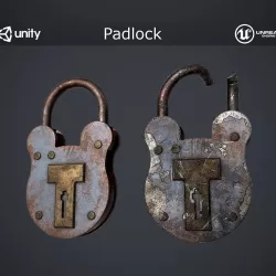Padlock Low-poly  3D model
