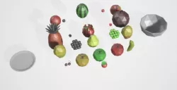 Polygonal fruits Low-poly  3D model