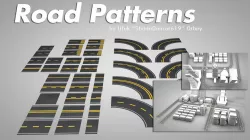 Road Patterns with Markers Low-poly  3D model