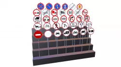 Road Prohibition signs Low-poly  3D model