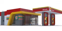 Shell gas station 3D model