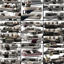 Sofa Colection 01 - 10 Items 3D model