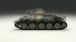 T-34 76 Interior Engine Bay Full Camo 3D model