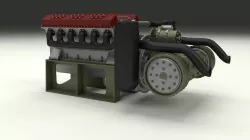 T-34 Engine and Transmission 3D model