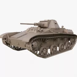 Tank T 60 Soviet Clay Mental Ray 3D model