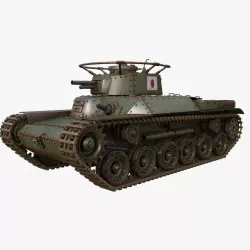 Tank Type 97 Chi Ha Green Japan Mental ray 3D model