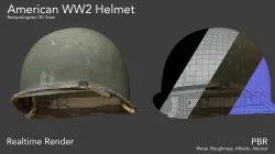 US Helmet WWII Low-poly  3D model