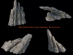 V-Ray render ready fantasy rocks kit  Low-poly  3D model