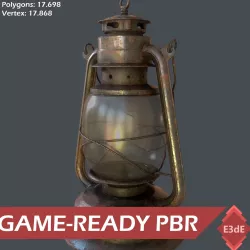 Western - Gas Lamp Low-poly  3D model