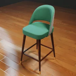 Wooden Bar-Stool Low-poly  3D model