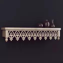 Wooden Shelf  01 3D model